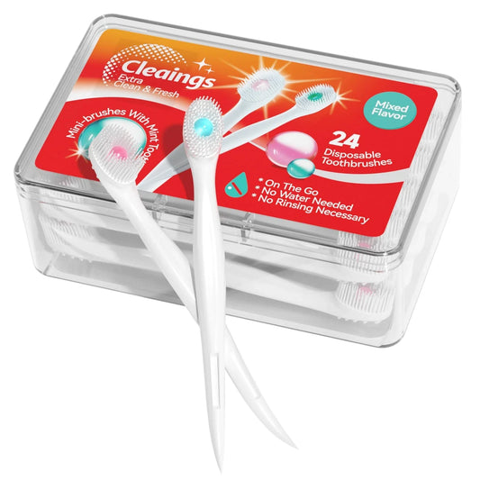 ® Mini Brushes-Disposable Toothbrushes with Toothpaste and Pick for Work or T...