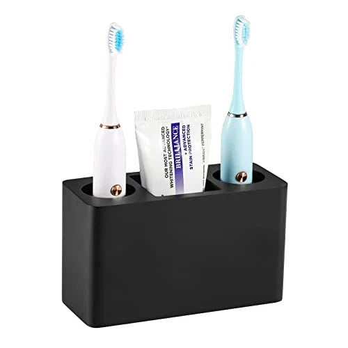 Toothbrush Holder 3 Slots Electric Toothbrush and Toothpaste Holder Resin Bat...